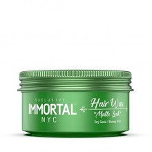 Immortal NYC Matte Look Hair Wax in a green container, 5.07oz jar.