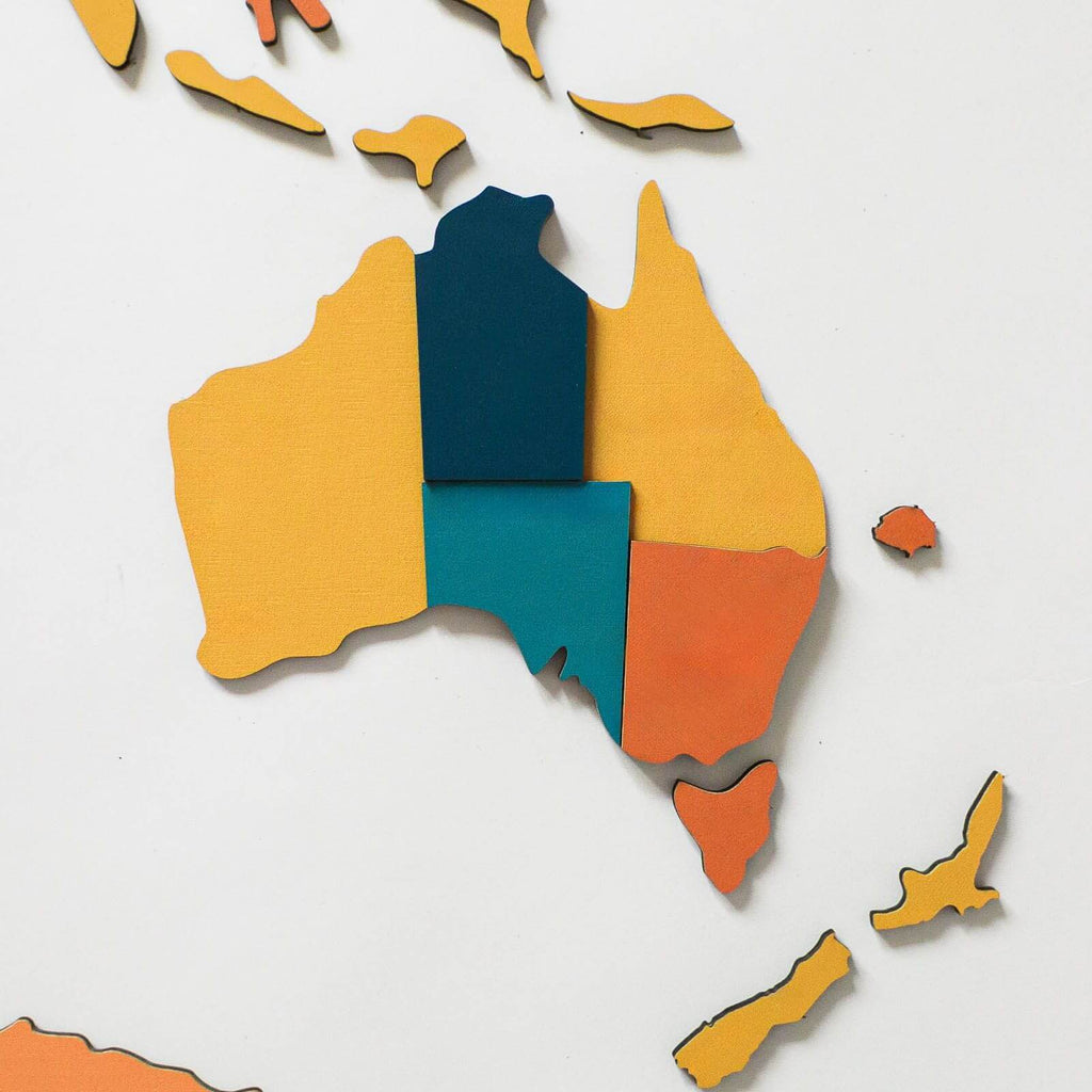 3D Wooden World Map Indie – Decorative Layered Wall Art