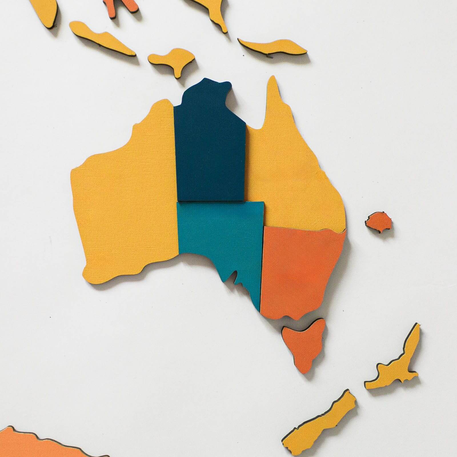 3D Wooden World Map Indie – Decorative Layered Wall Art