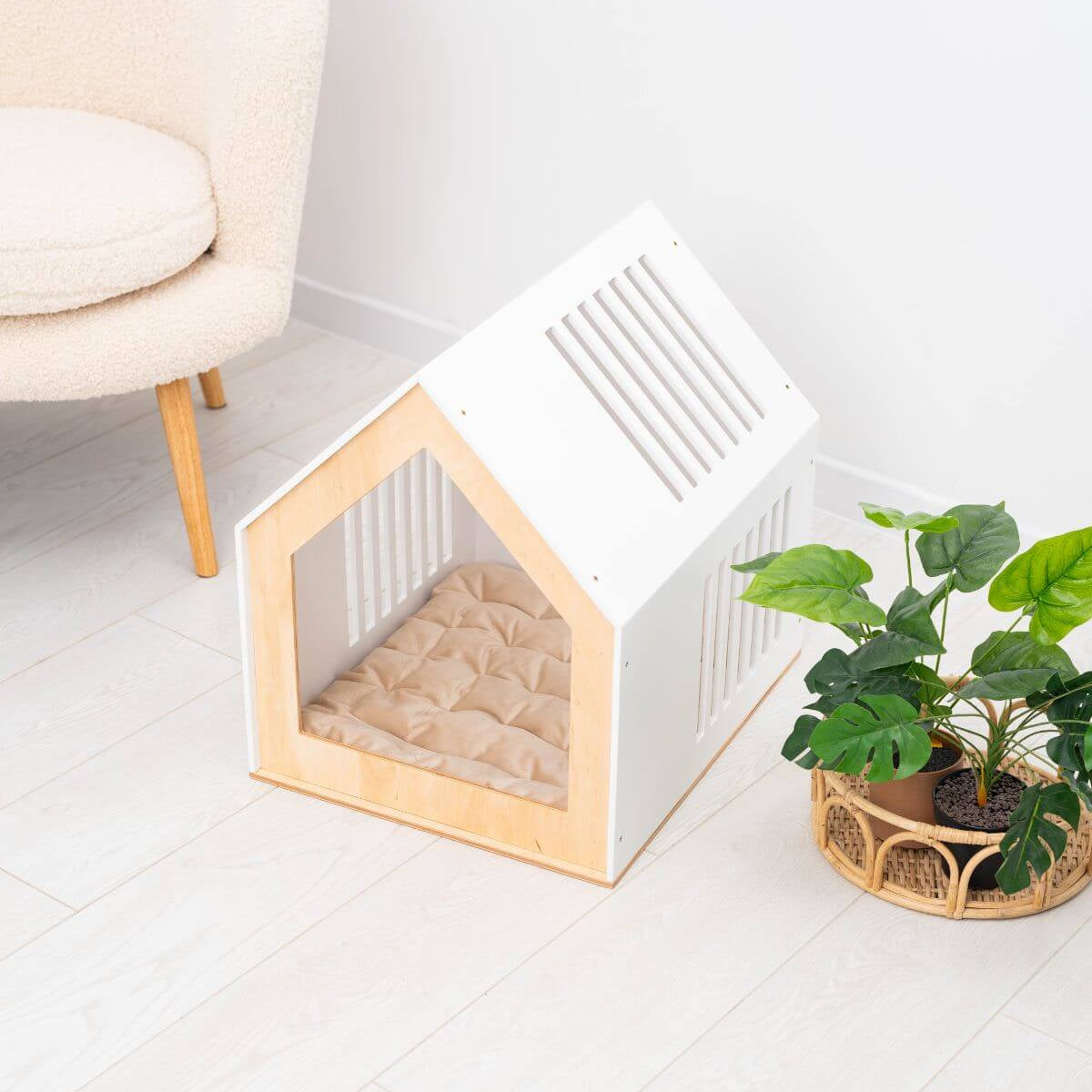 Modern Indoor Wooden Dog House for Small and Medium Pets
