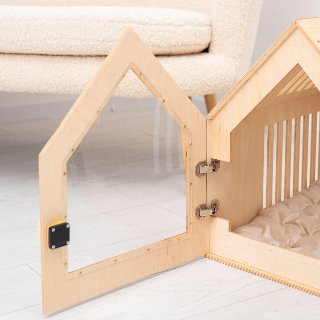 Wooden Indoor Dog House – Cozy Pet Den and Safe Napping Spot