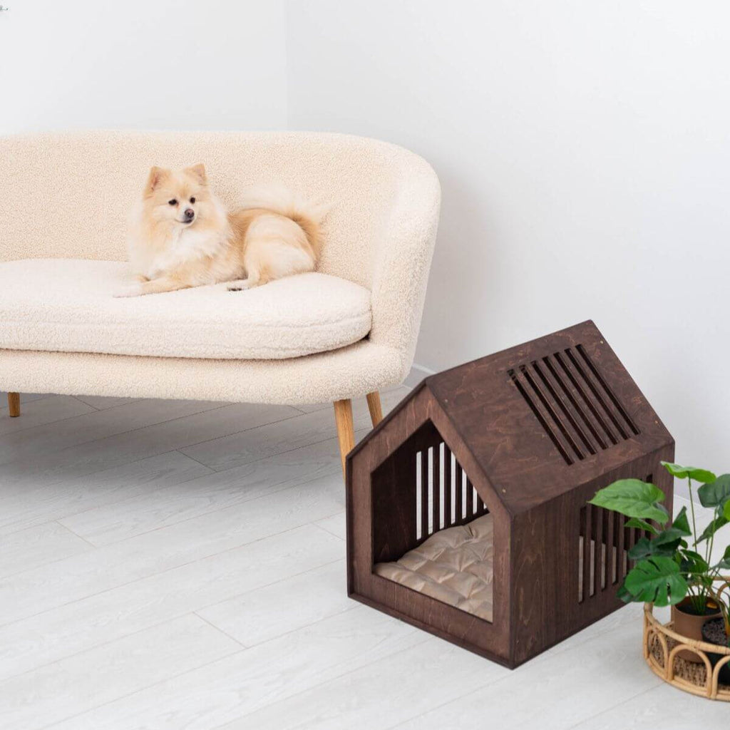 Wooden Indoor Dog House – Cozy Pet Den and Safe Napping Spot