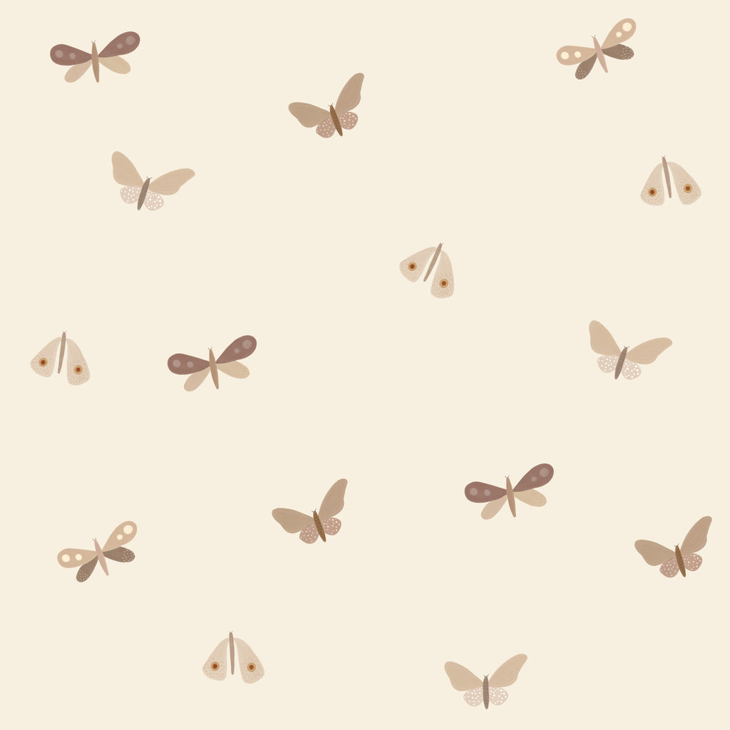 Indra Minimalist Bohemian Wallpaper in Cream, Taupe, and Brown