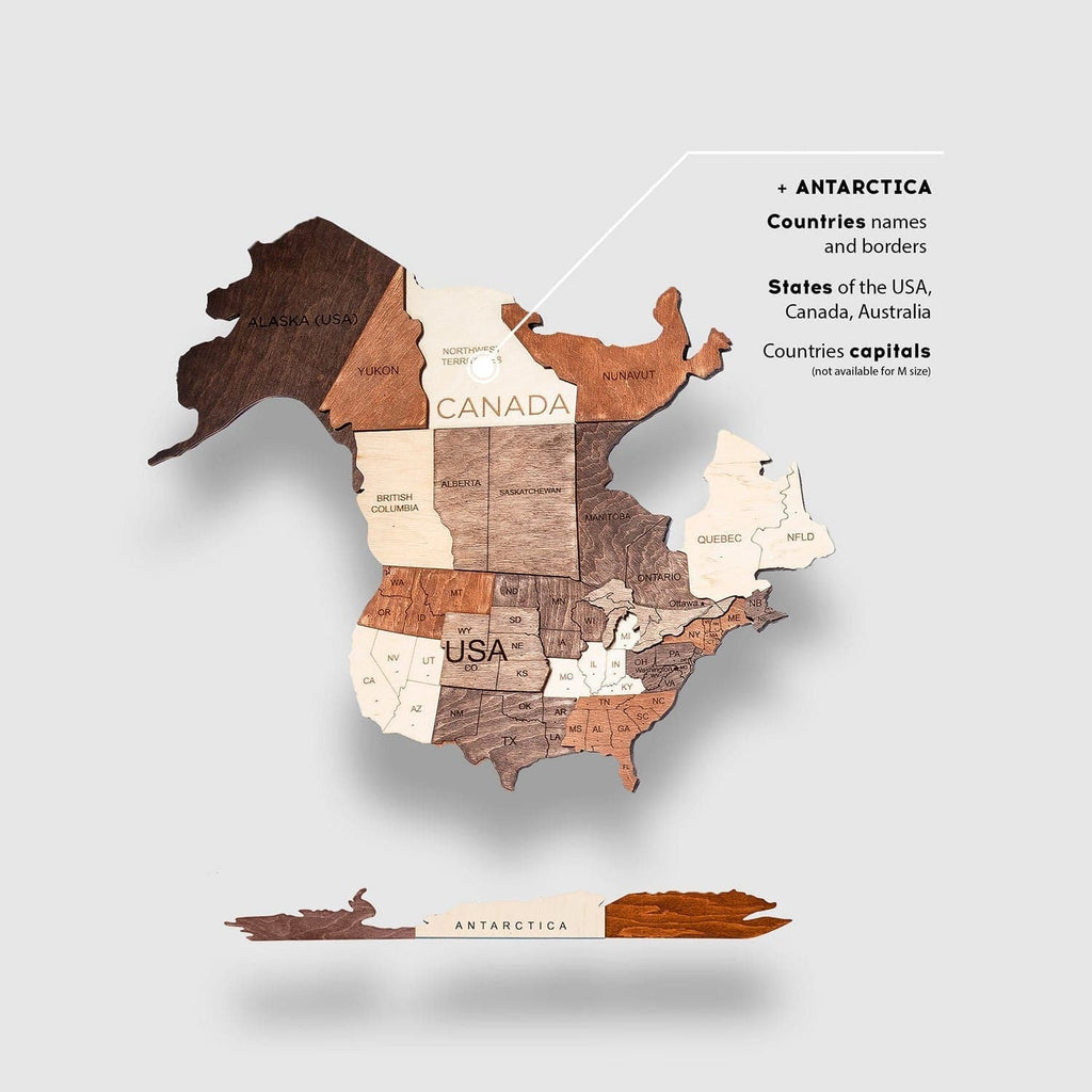 3D Wooden World Map Wall Decor with Customizable Flag Push Pins