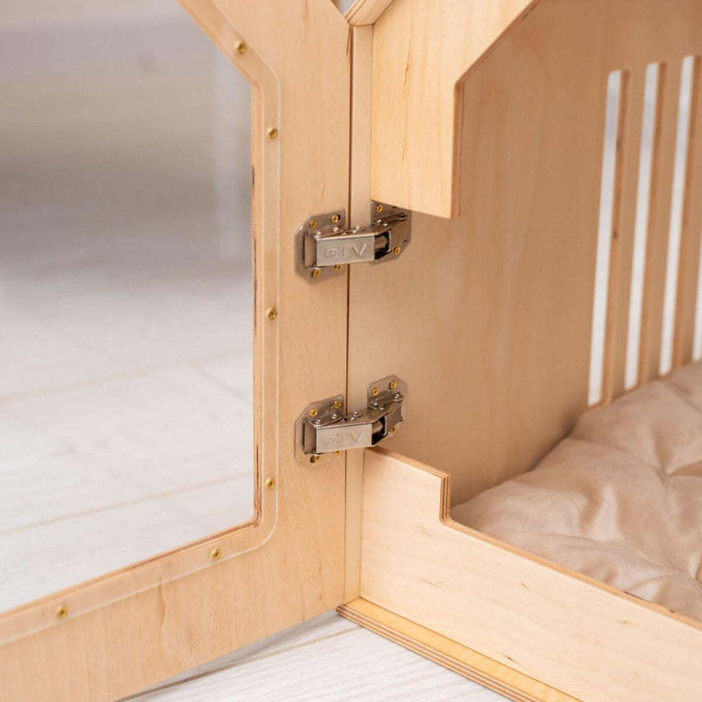 Large Indoor Wooden Dog House for Stylish Home Pet Comfort