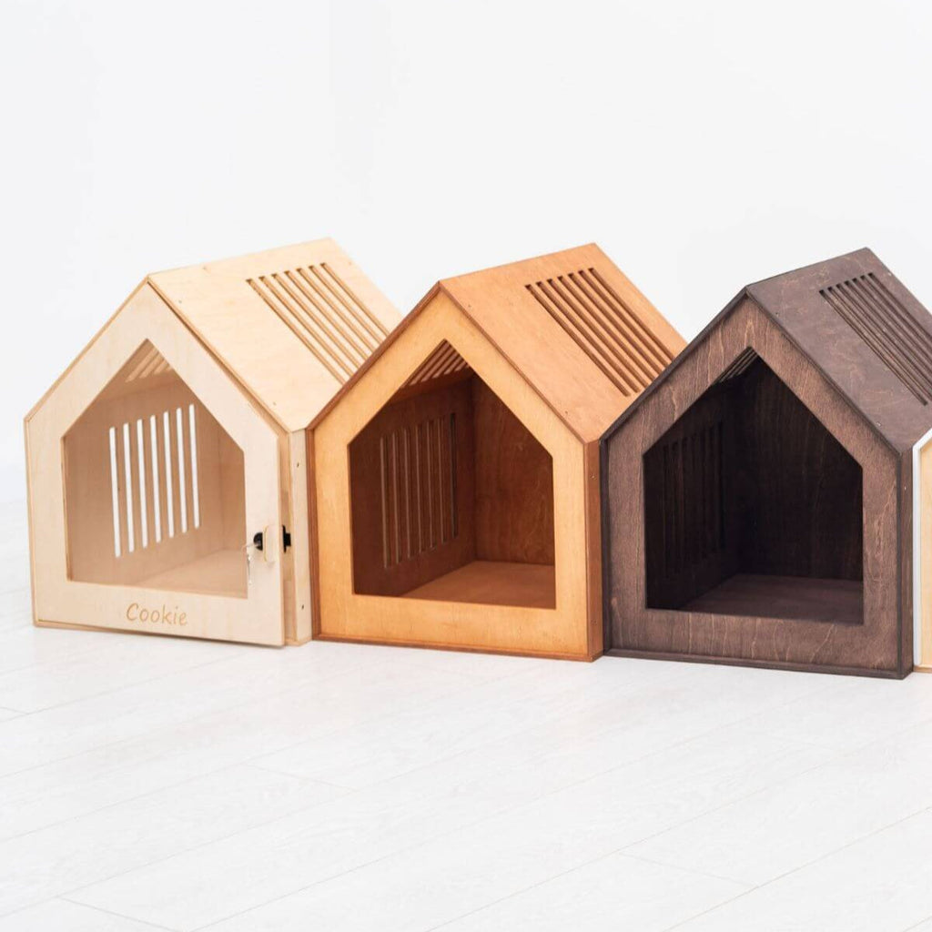 Large Indoor Wooden Dog House for Stylish Home Pet Comfort