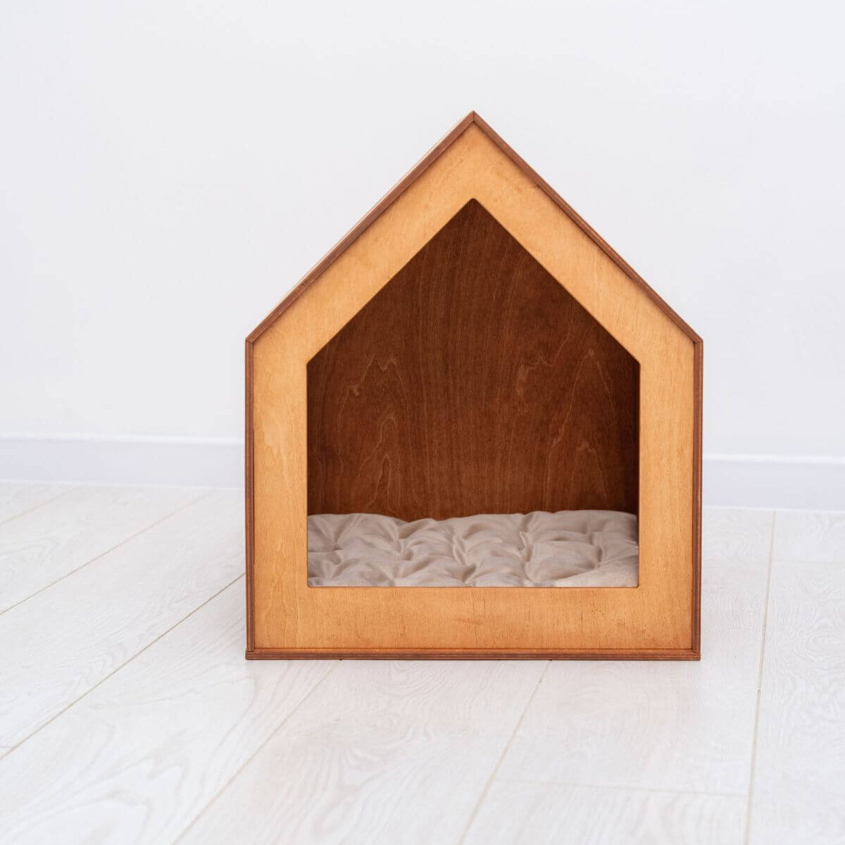 Large Indoor Wooden Dog House for Stylish Home Pet Comfort