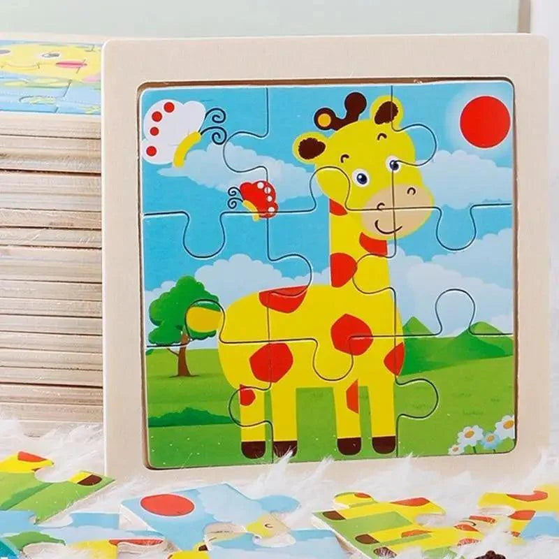 Wooden 3D Tangram Animal Puzzle – Educational Kids Learning Toy