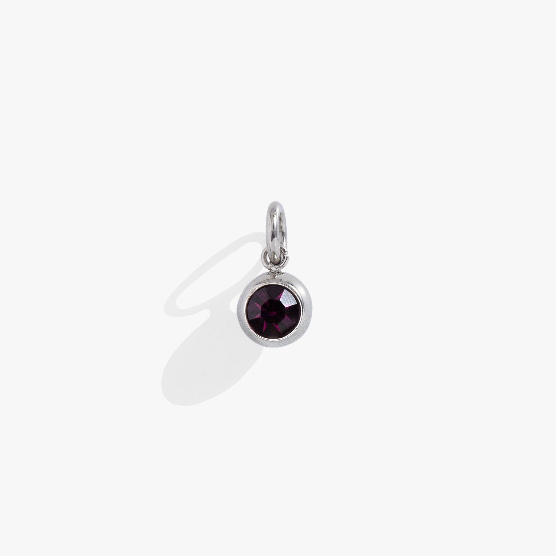 February Birthstone Interchangeable Charm with Amethyst Crystal