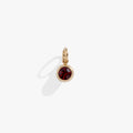 January birthstone charm featuring a garnet-colored crystal for necklaces and bracelets.