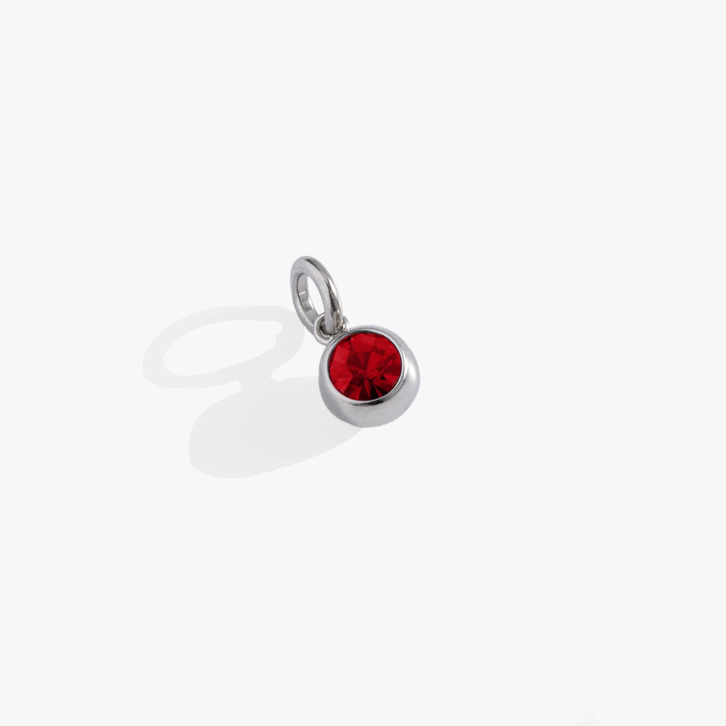 July Birthstone Interchangeable Charm with Ruby-Colored Crystal