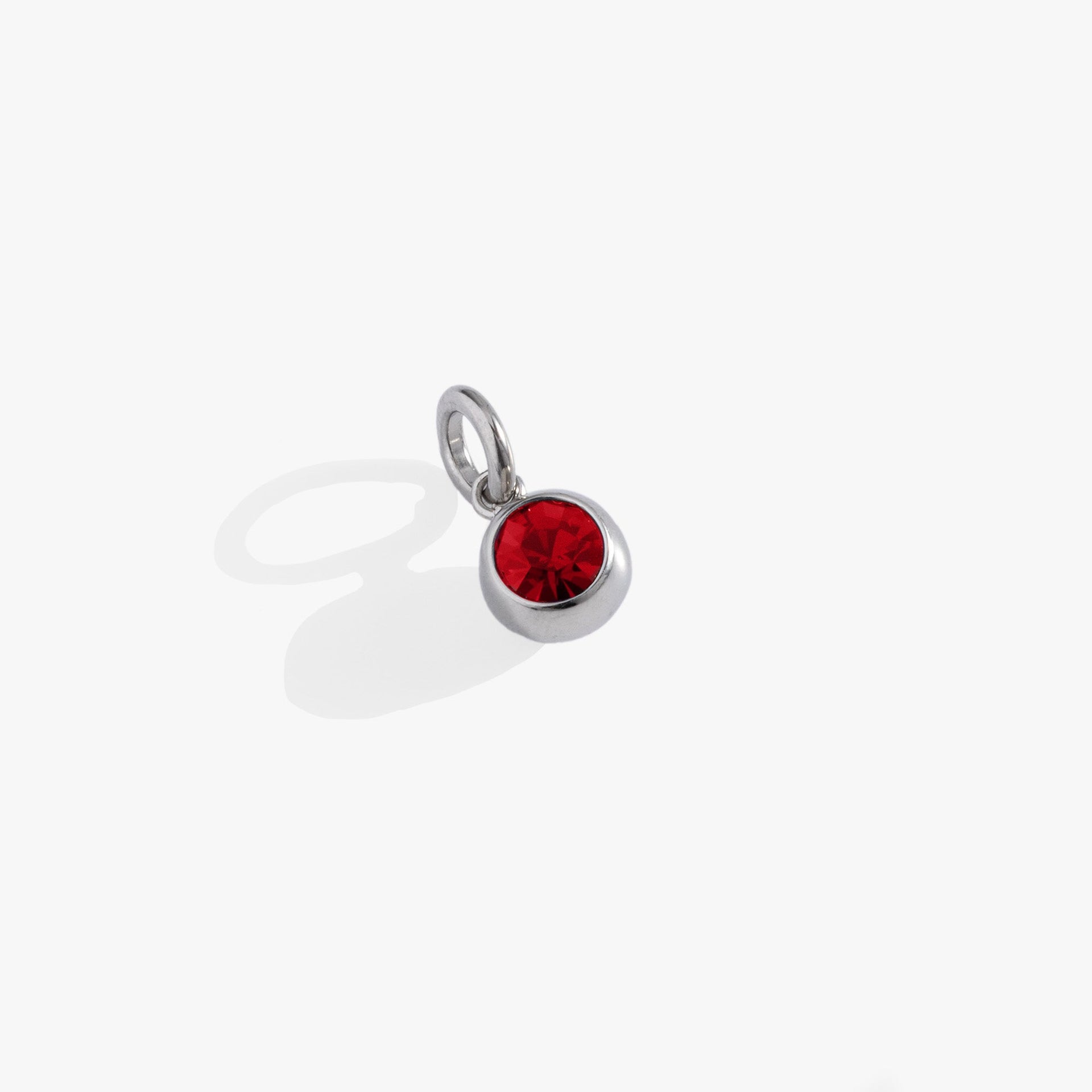 July Birthstone Interchangeable Charm with Ruby-Colored Crystal