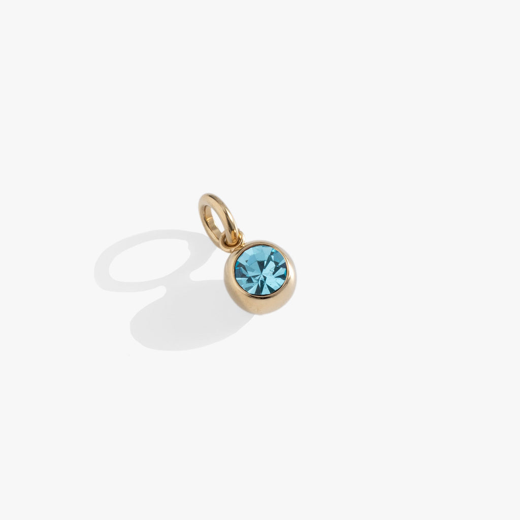 March Birthstone Interchangeable Charm in Gold with Aquamarine