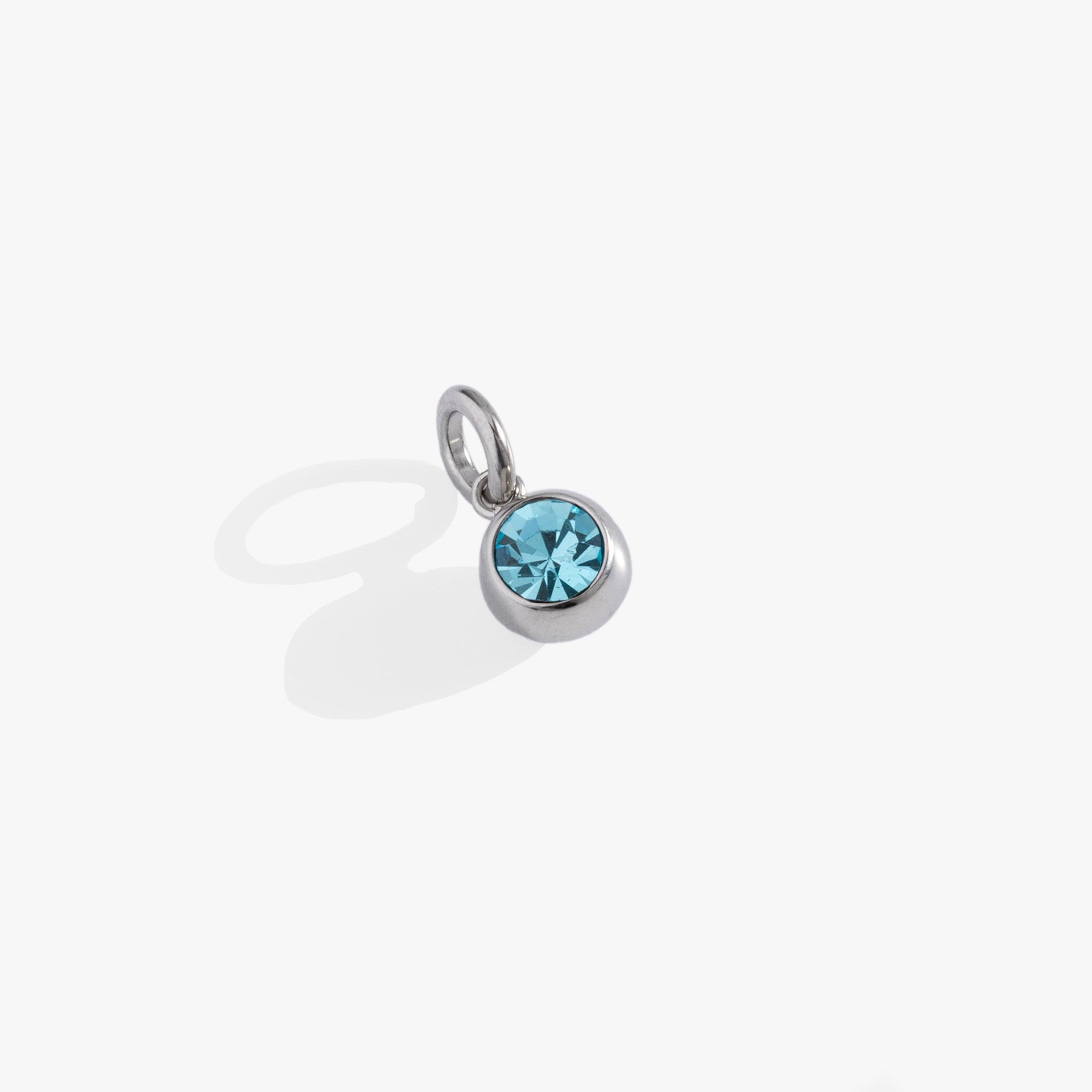 March Birthstone Interchangeable Charm in Gold with Aquamarine