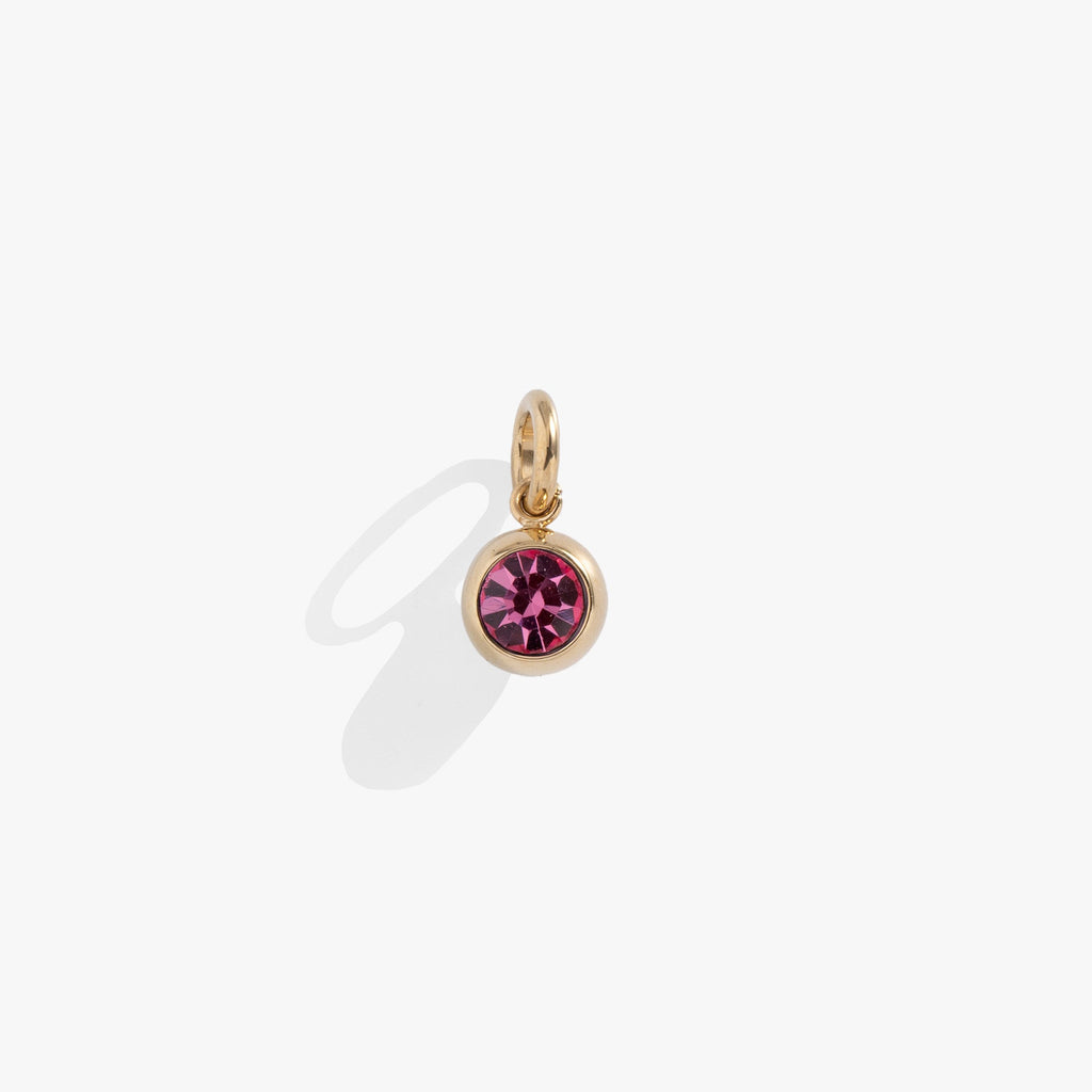October Birthstone interchangeable charm featuring a soft rose-colored crystal.