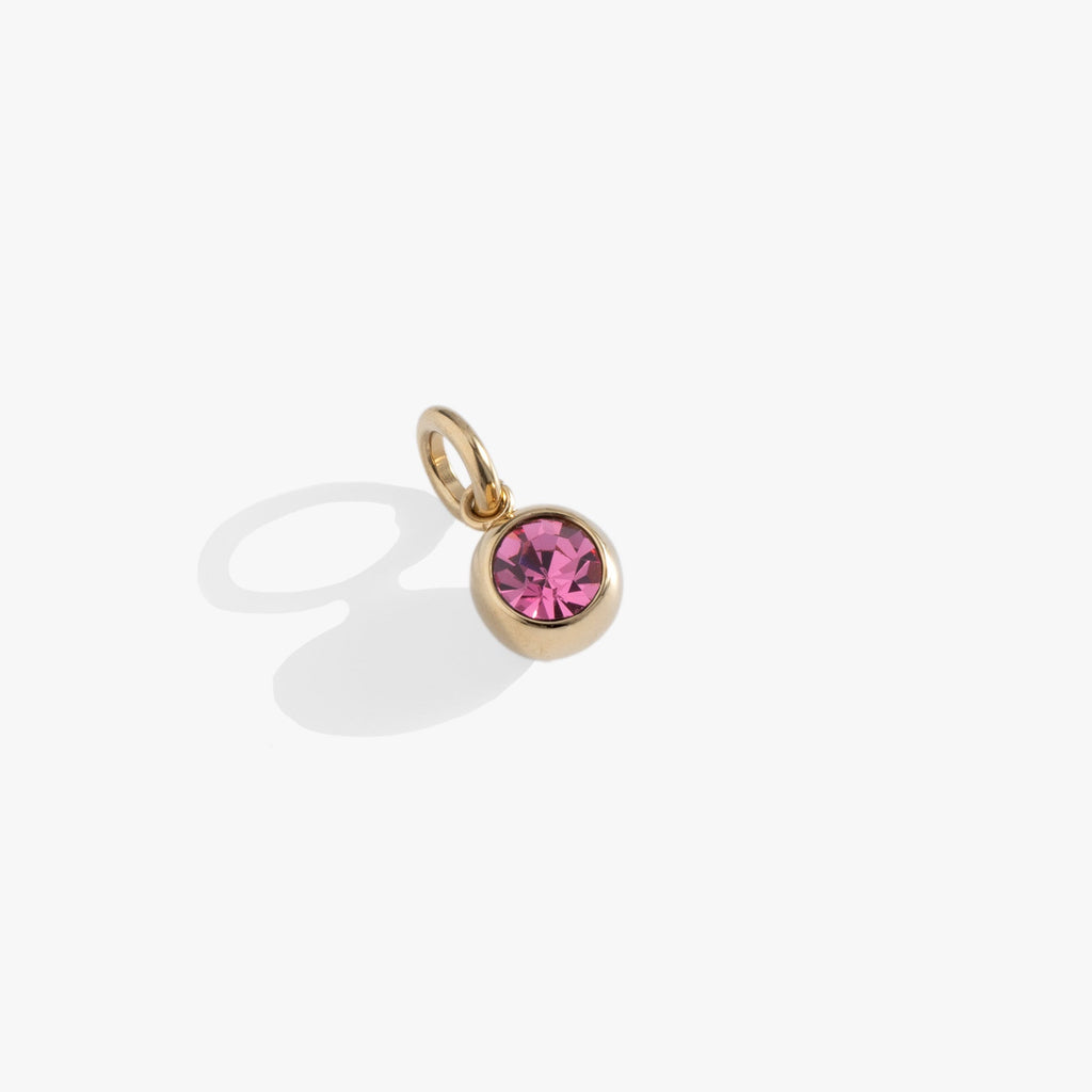 October Birthstone Interchangeable Charm with Rose Crystal