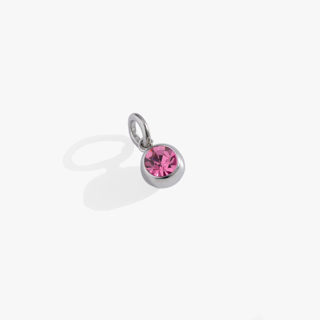 October Birthstone Interchangeable Charm with Rose Crystal