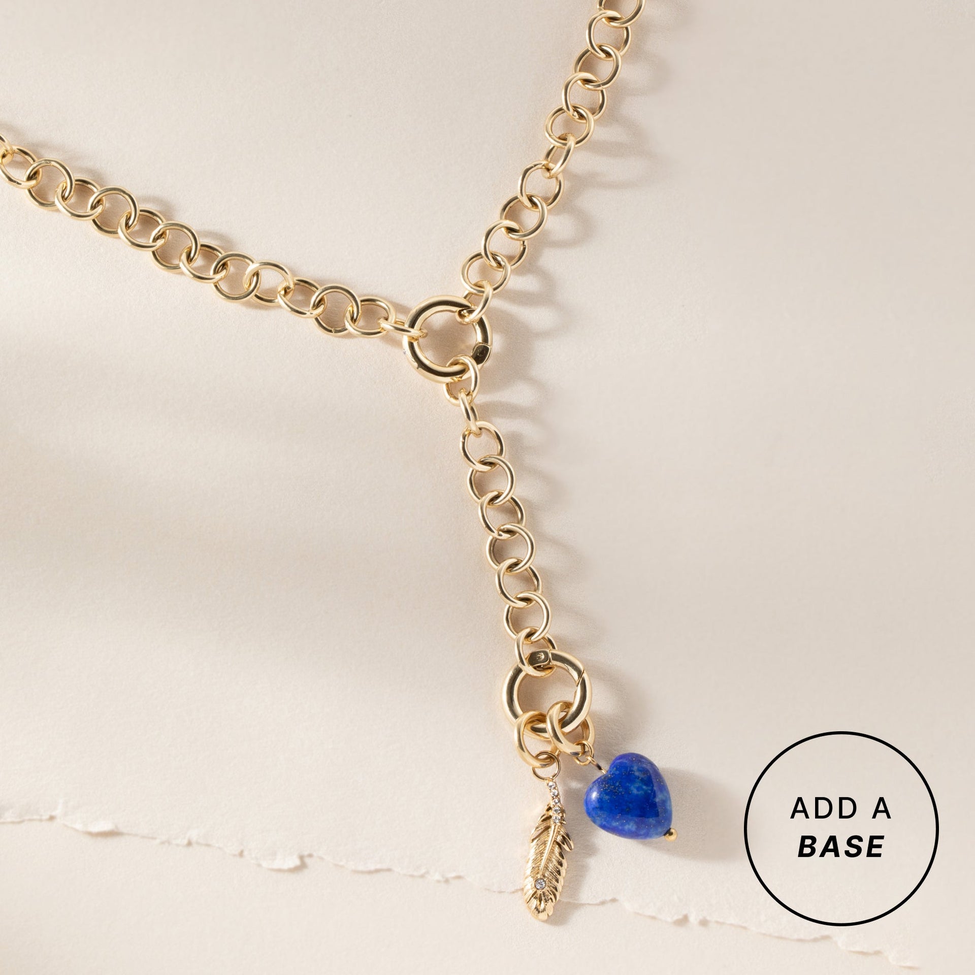 Lapis Gemstone Heart Interchangeable Charm in Deep Blue