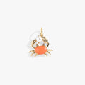 Crab Interchangeable Charm with Glass Pearl and Peach Jade