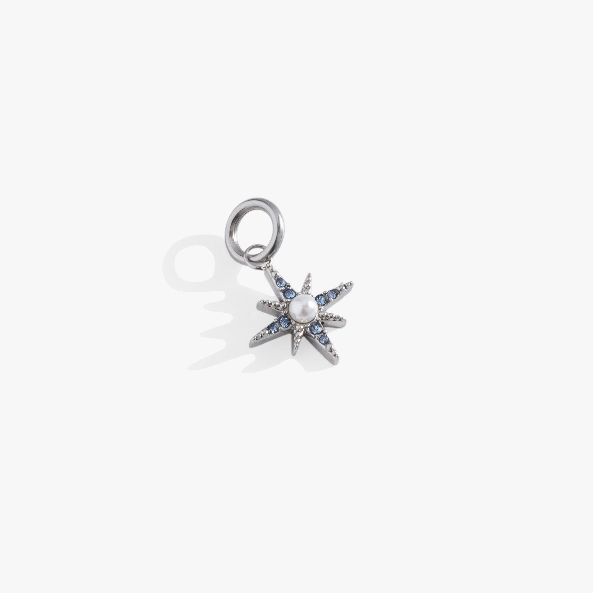 North Star Interchangeable Charm with Blue Crystals and Pearls