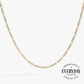 Figaro chain layering necklace in gold and silver stainless steel.