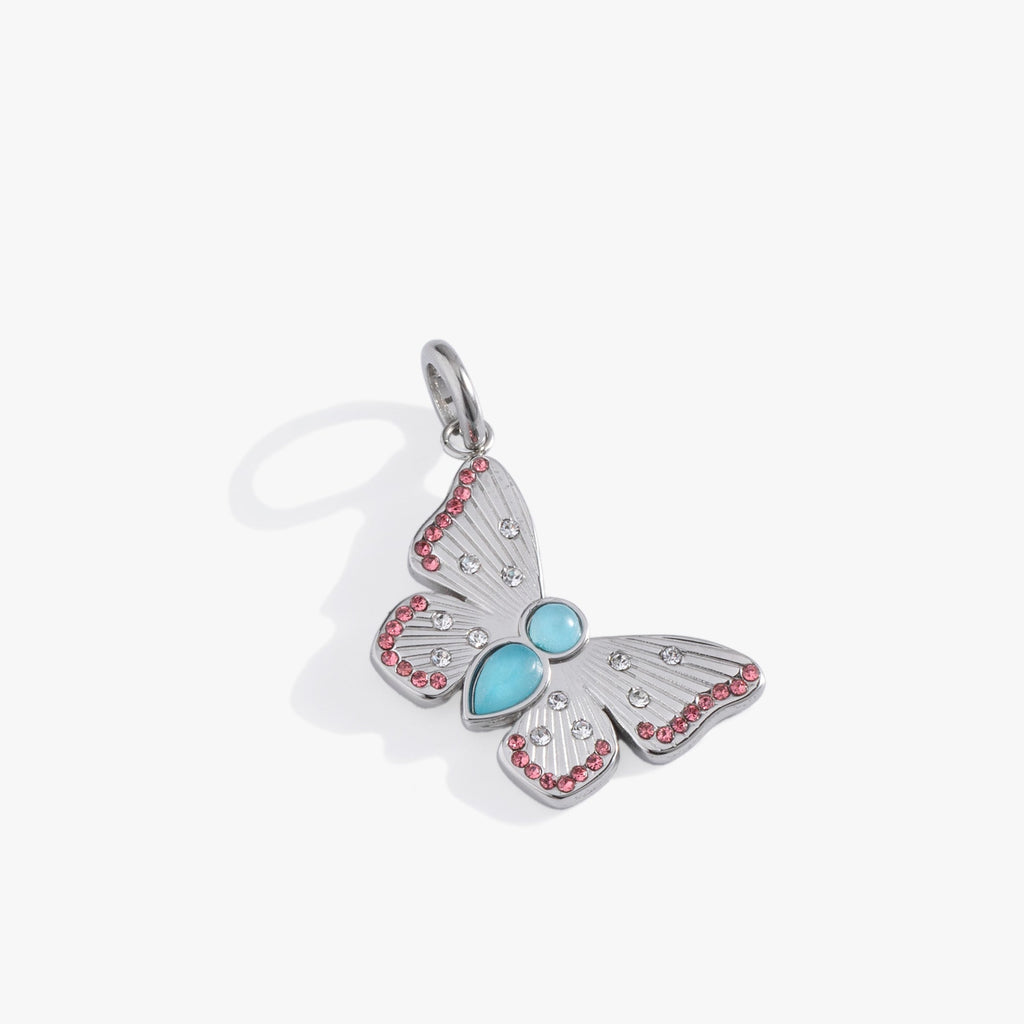 Gemstone Butterfly Interchangeable Charm with Blue Quartz