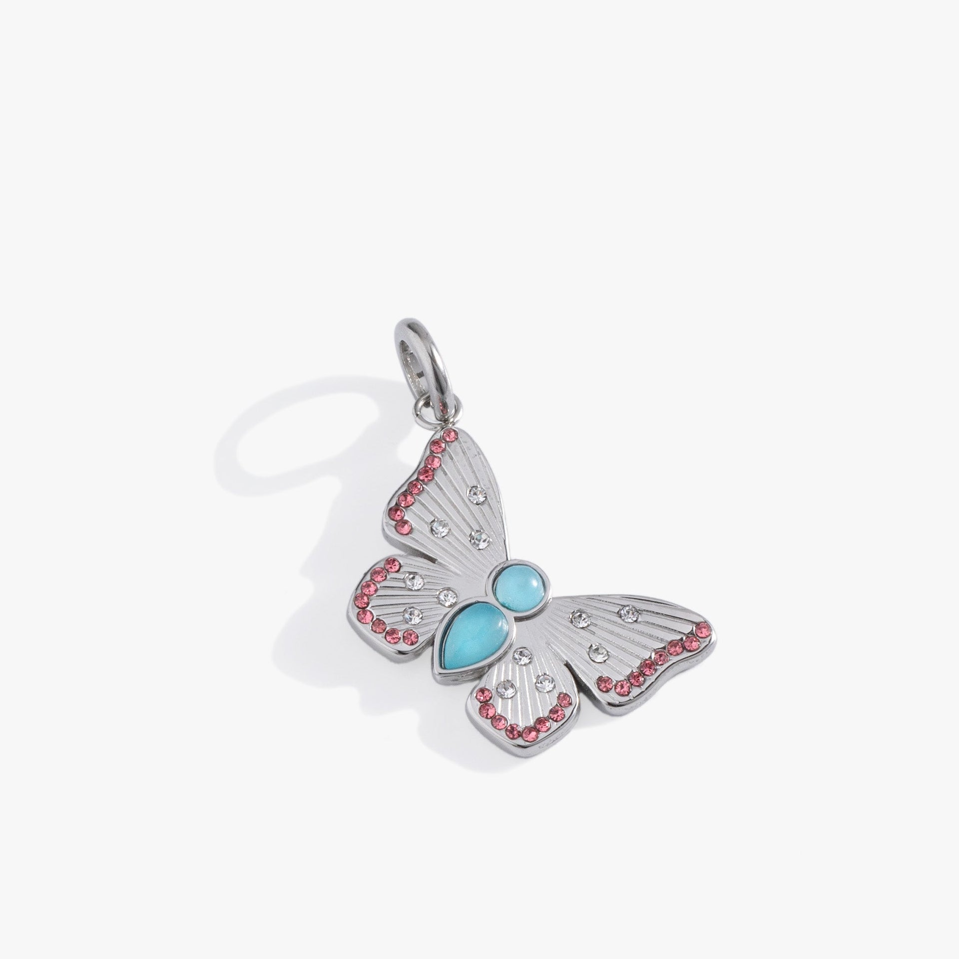 Gemstone Butterfly Interchangeable Charm with Blue Quartz