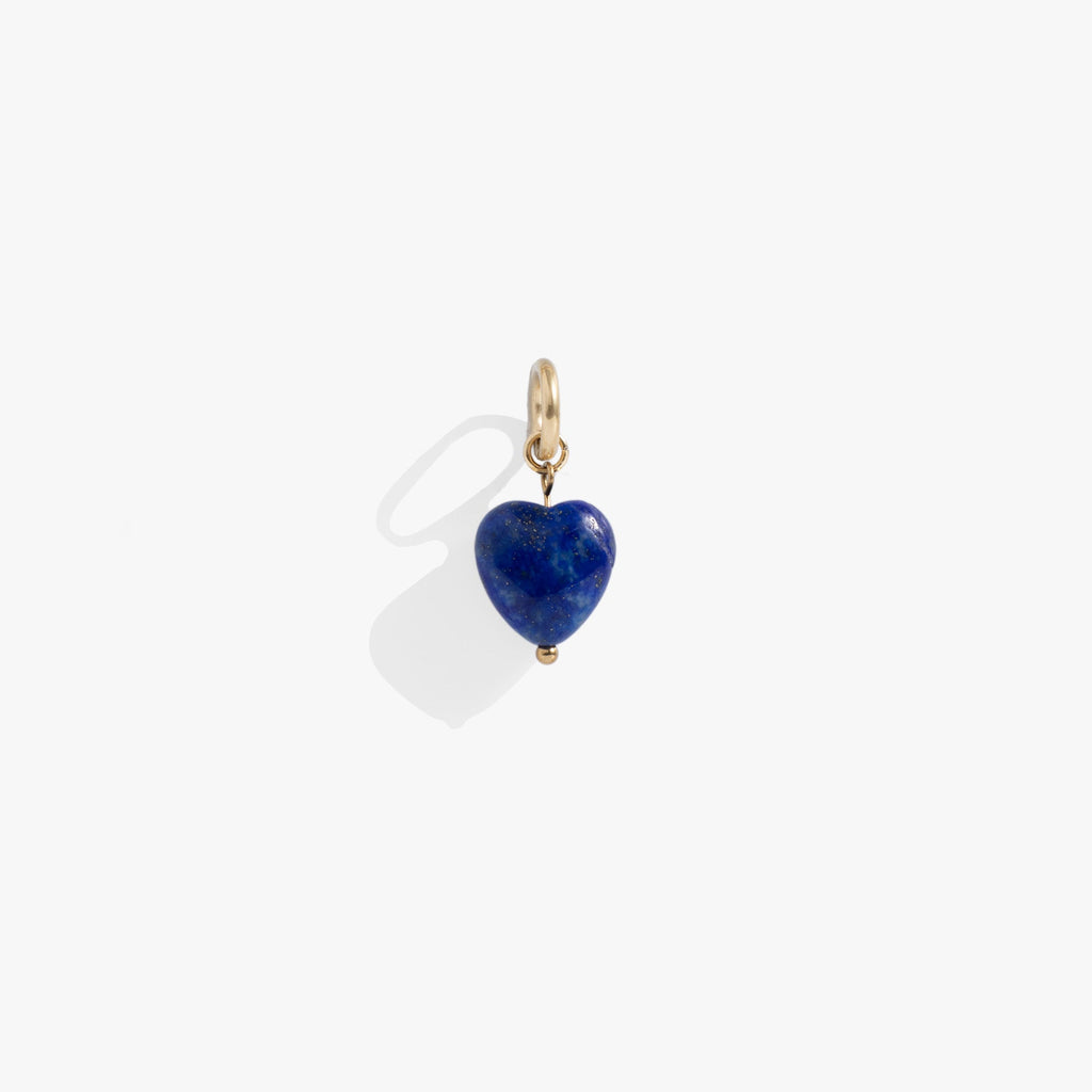 Lapis Gemstone Heart Interchangeable Charm in Deep Blue