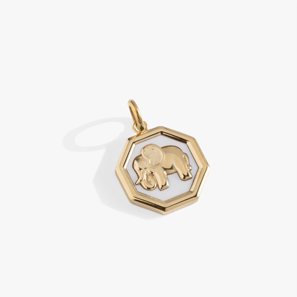 Elephant Interchangeable Charm with Mother of Pearl Inlay