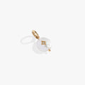 Pearl Interchangeable Charm with crystal accents and gold stainless steel finish