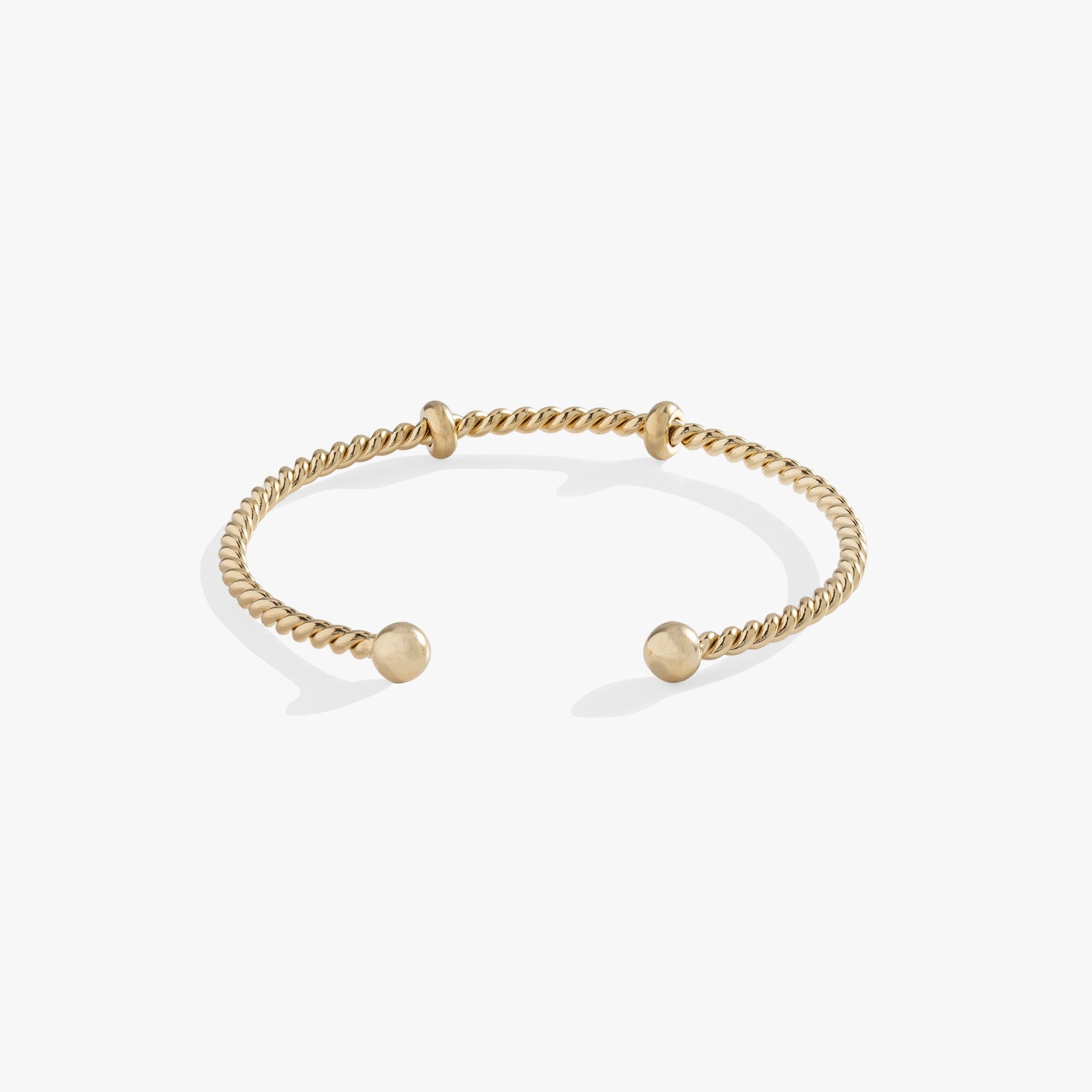 French Rope Charm Bracelet Cuff with Removable End Caps