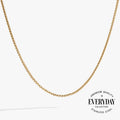 Wheat pattern chain necklace base for charms, shown in a polished metallic finish
