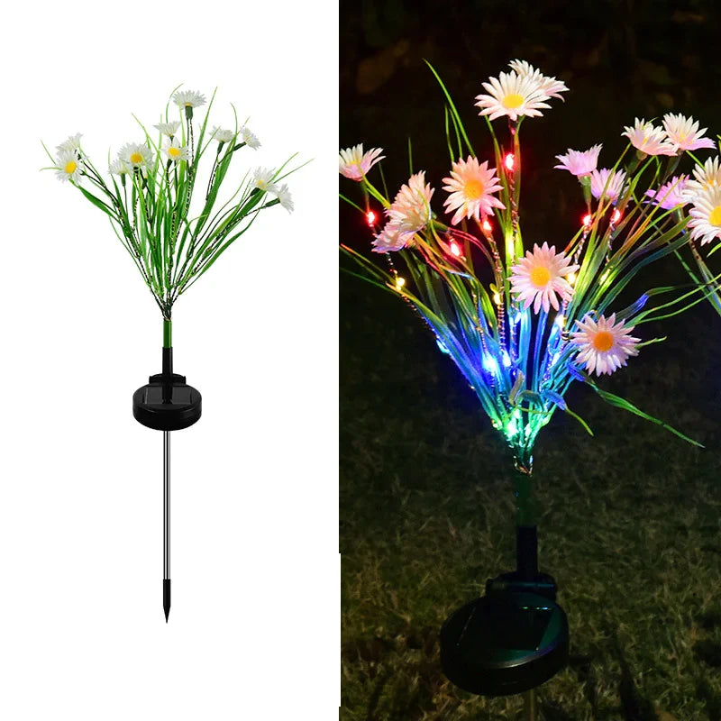 Solar Garden Lights LED Flower Stake Lamp Outdoor Yard Waterproof Patio Decor