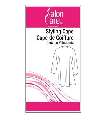 White professional hair cutting cape with adjustable neck closure for salon or home use