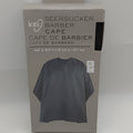 Ion Seersucker Barber Cape in classic black, measuring 45 inches by 54 inches for professional grooming.