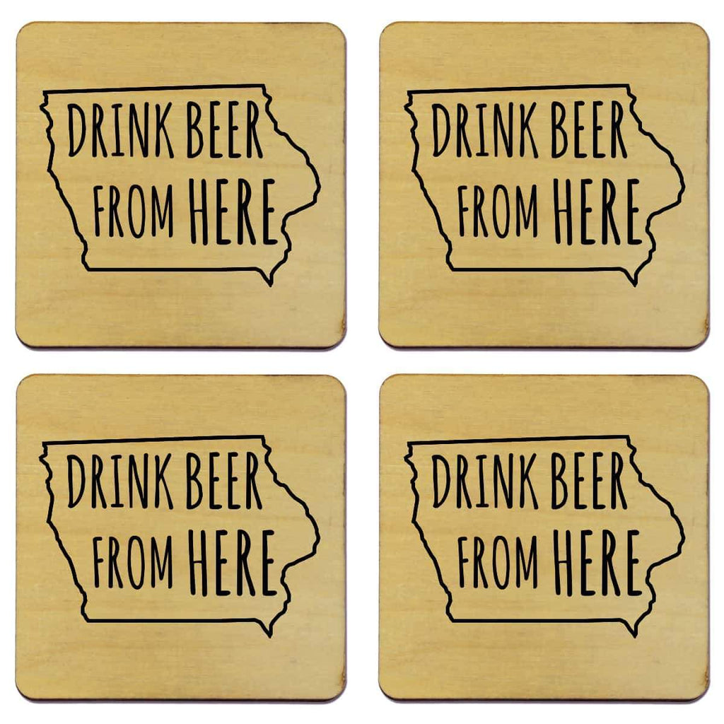 Iowa Drink Beer From Here Coasters
