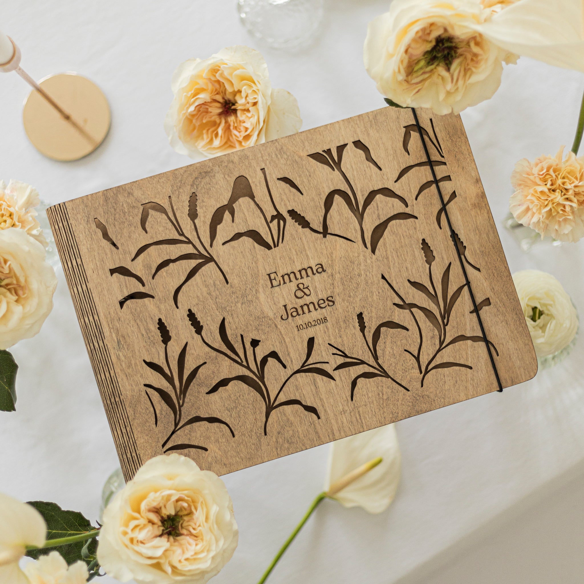 Round Acrylic Wedding Guest Book Sign - Elegant Keepsake