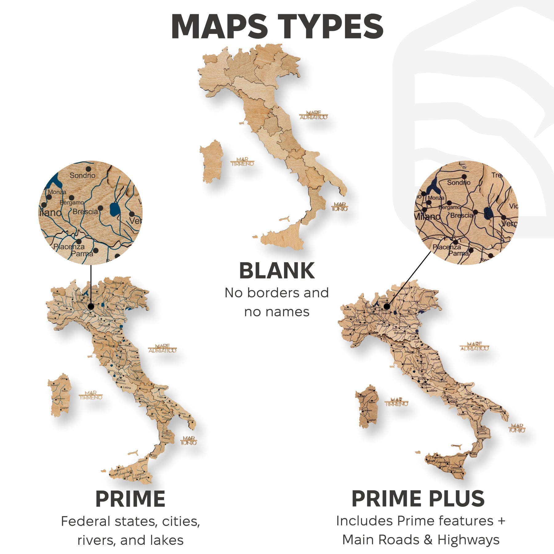 Gold Wooden Map of Italy Wall Decor - Modern Home Art