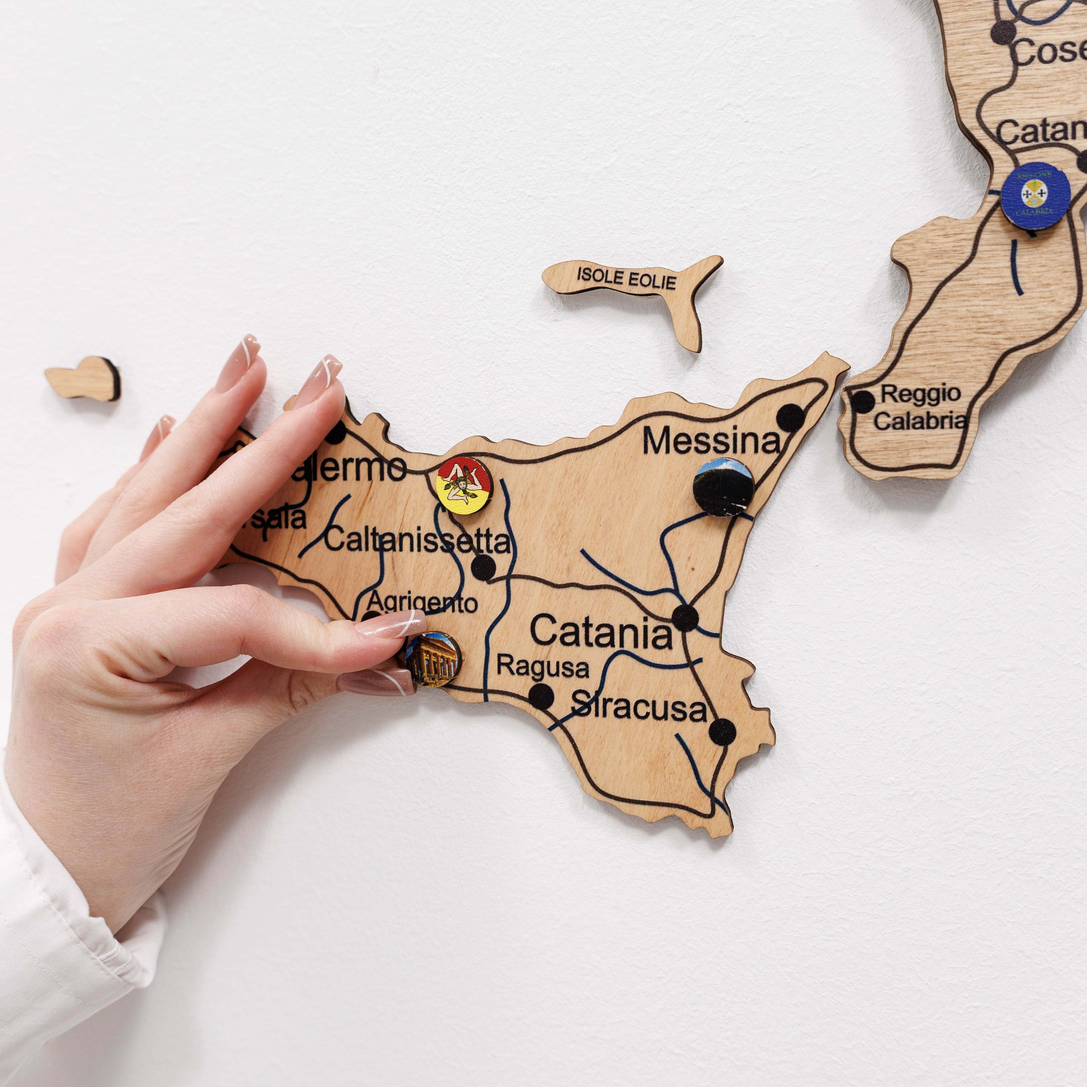 Gold Wooden Map of Italy Wall Decor - Modern Home Art