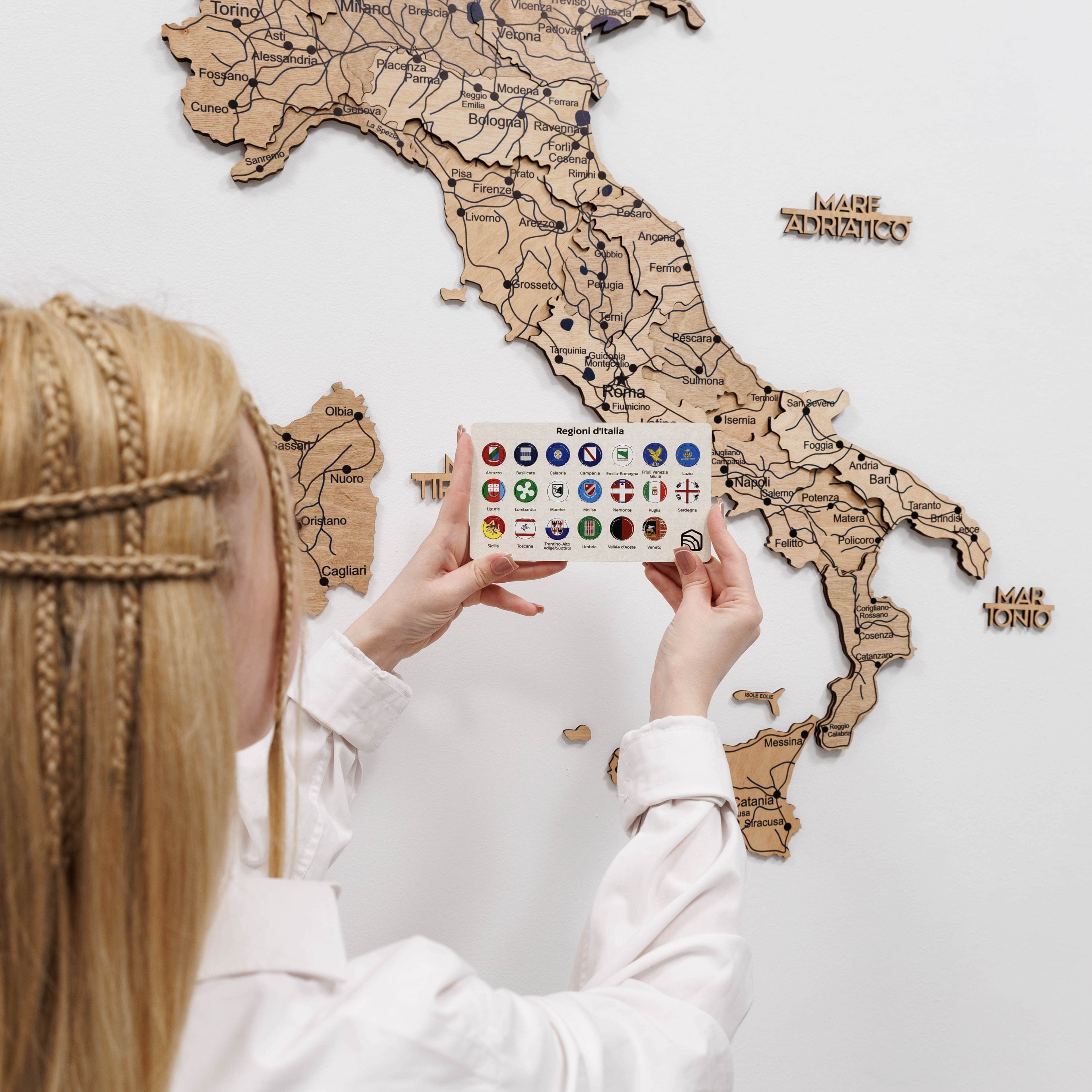 Gold Wooden Map of Italy Wall Decor - Modern Home Art