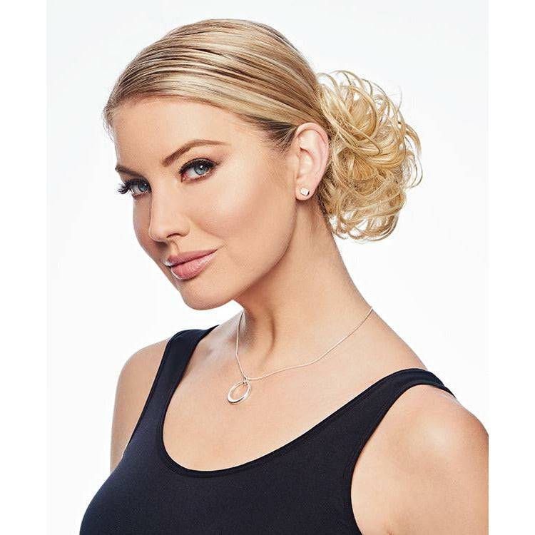 Hairdo It's a Wrap heat-friendly synthetic hair accessory styled on a bun