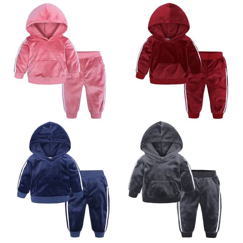 Children's Velvet 2-Piece Set for Boys and Girls