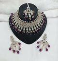 Joban Fashion Women Purple Stone Work Necklace Set