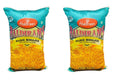 Set of two novelty food-themed throw pillows in teal, yellow, and red colors with a vibrant pop-culture design.