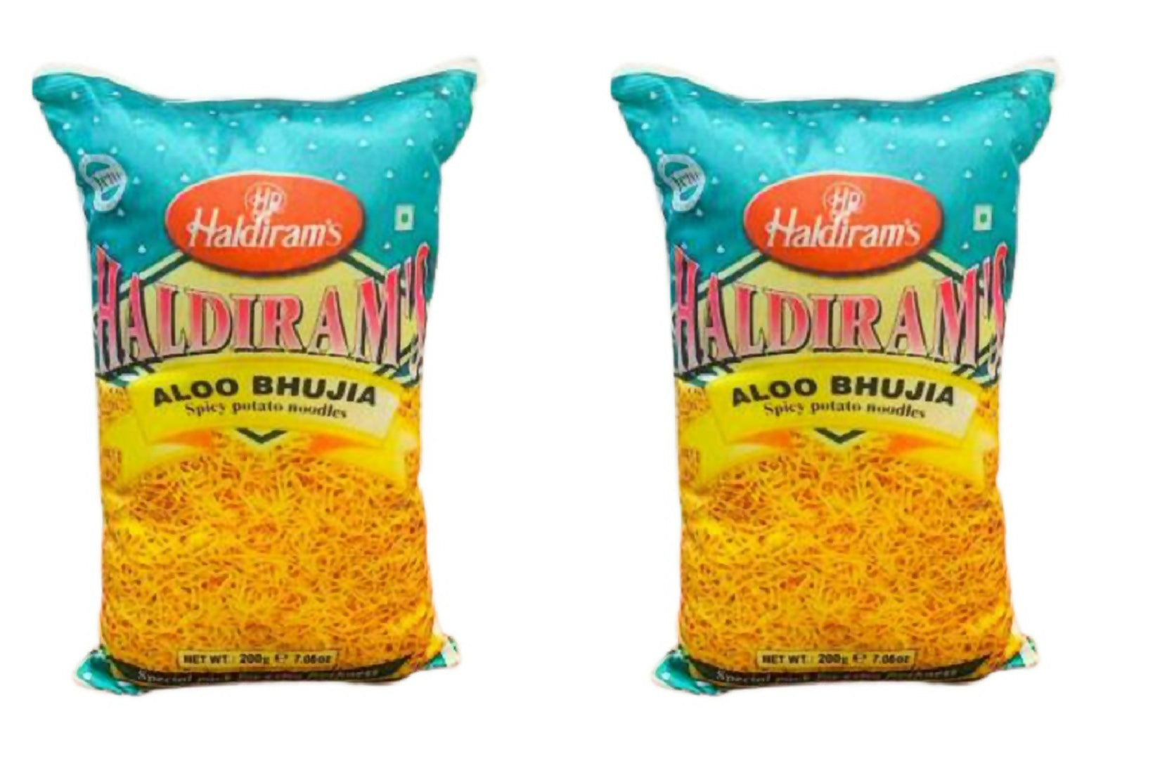 Set of two novelty food-themed throw pillows in teal, yellow, and red colors with a vibrant pop-culture design.
