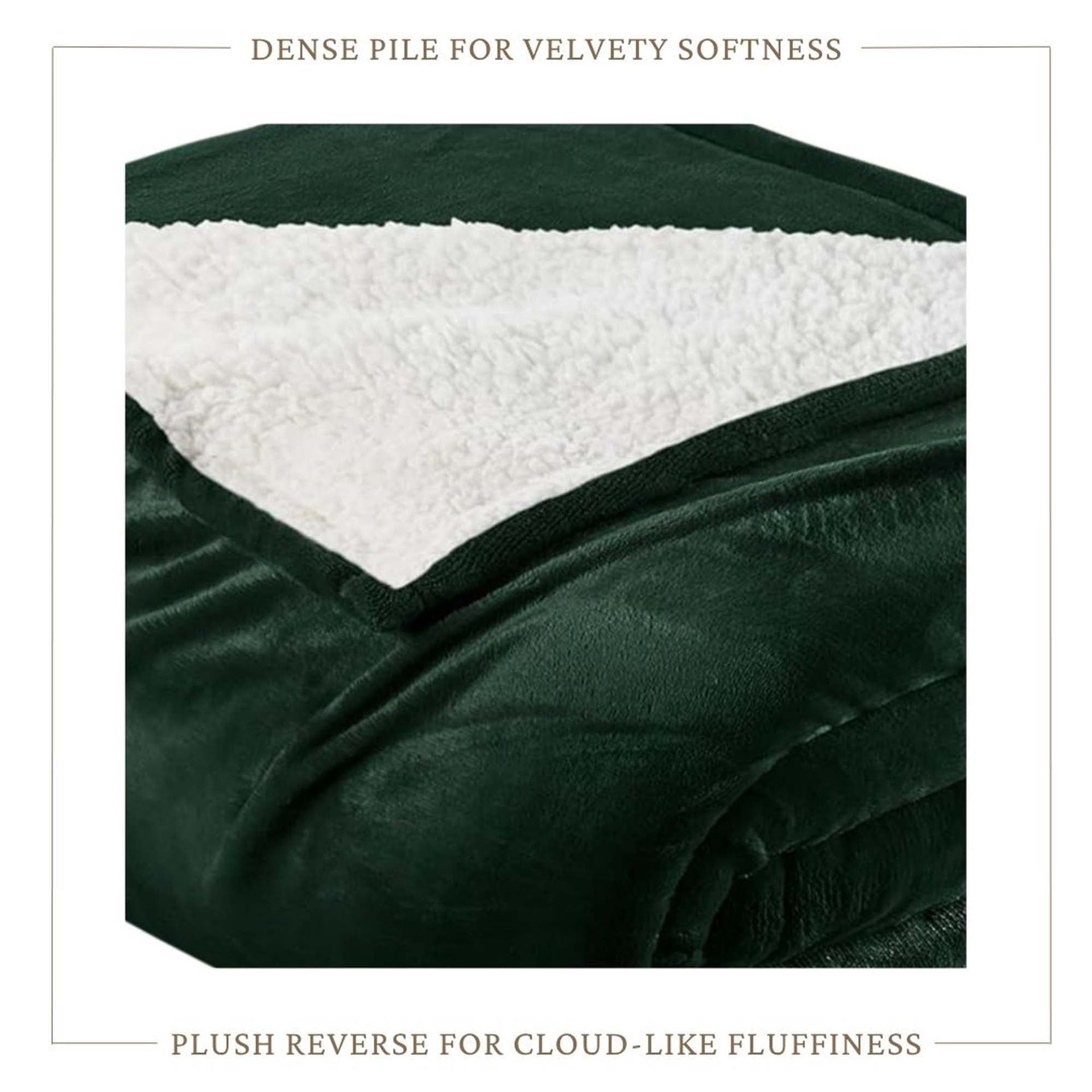 White Velvet Plush Sherpa Reversible Bed Blanket Ultra Soft