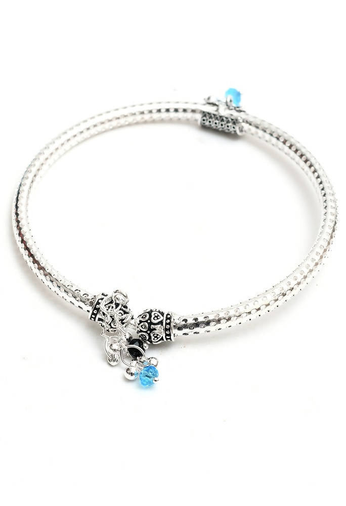 Oxidised Silver Kadiyam Style Traditional Anklets