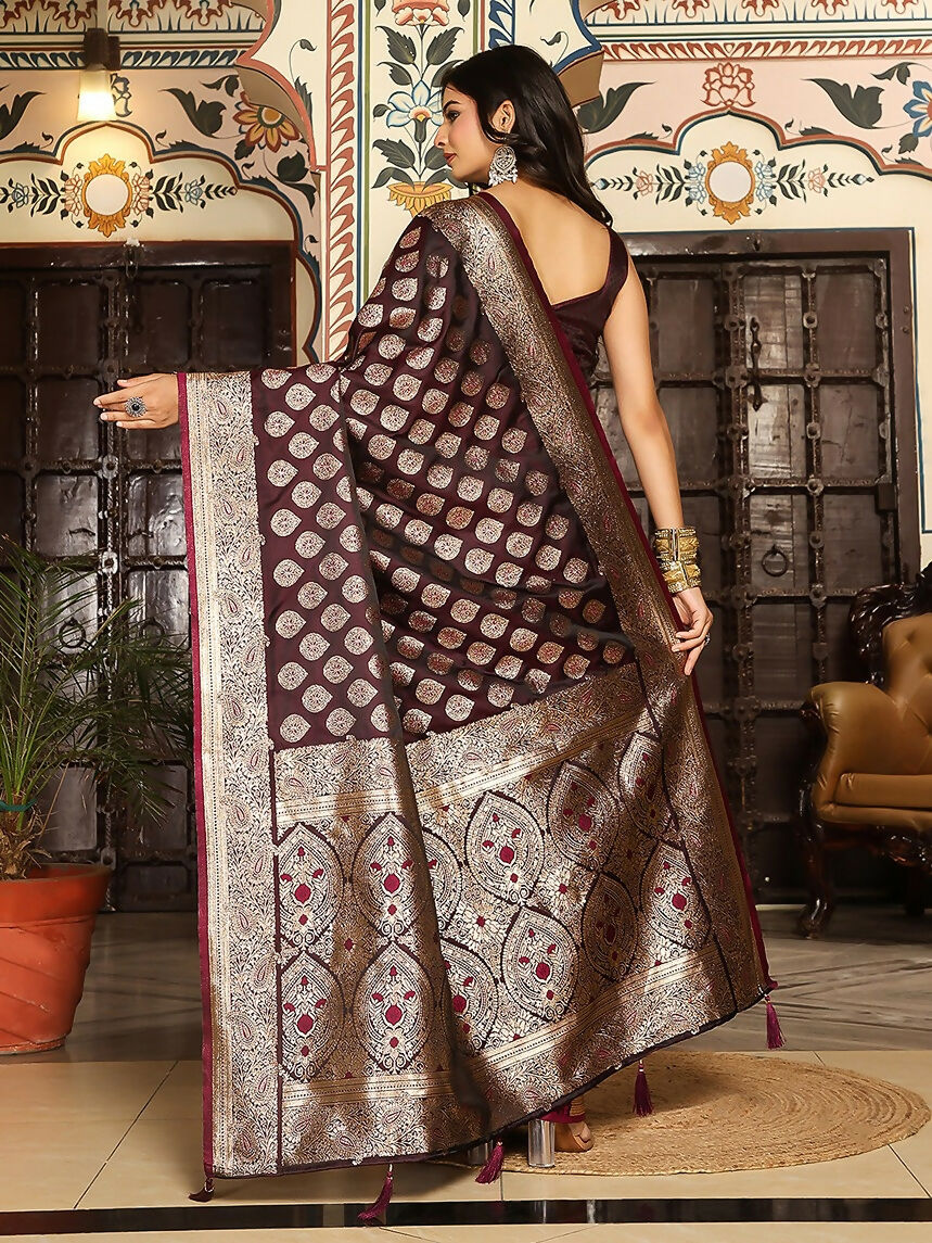 Shree Shyam Fashion Maroon Silk Saree
