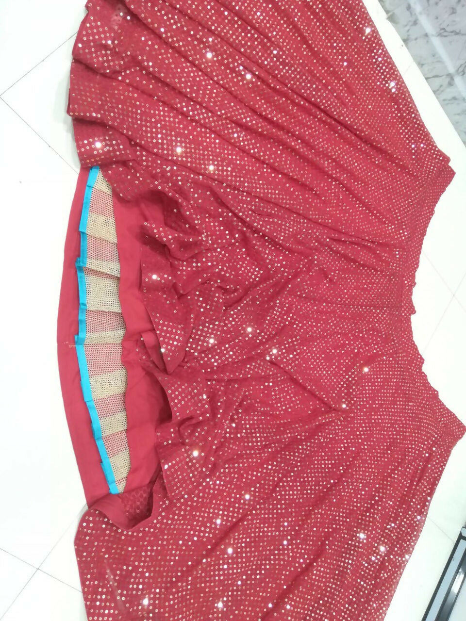 Gajri Red Faux Georgette Lehenga Choli with 5MM Sequin Embroidery
