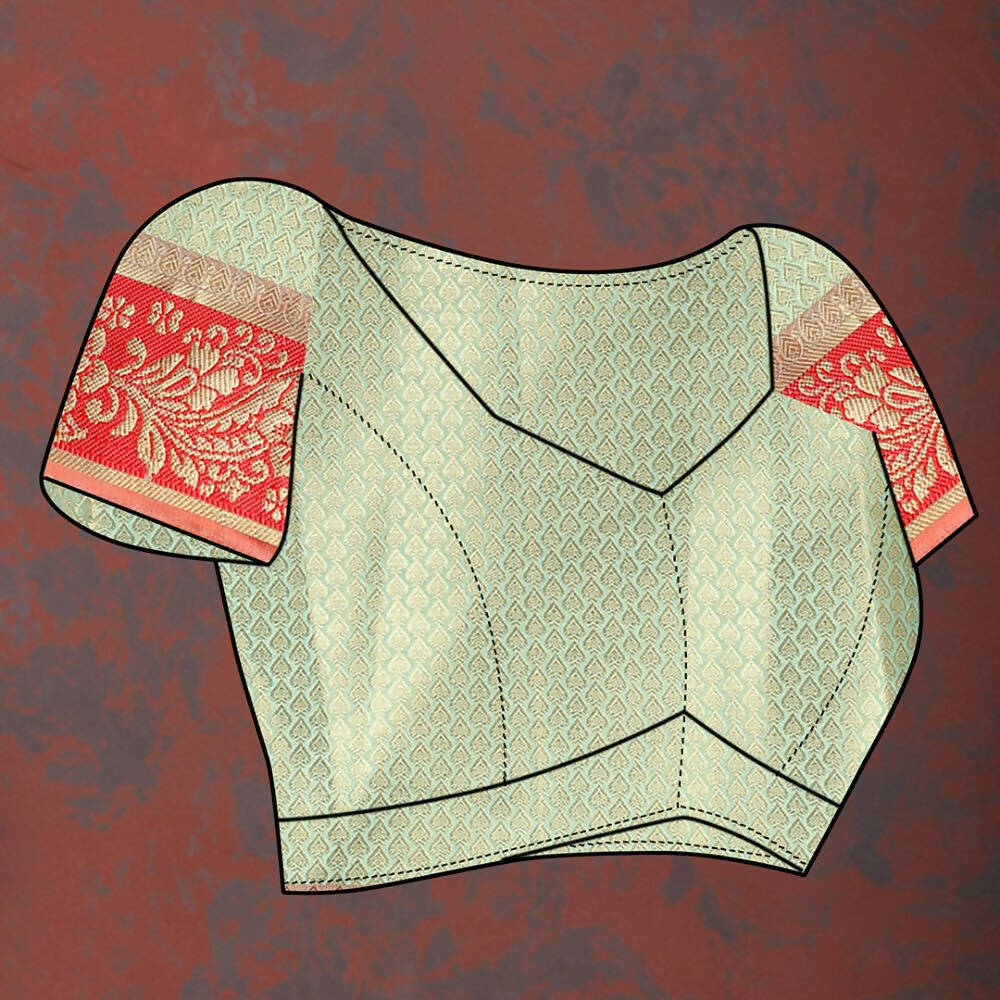 Skyblue Cotton Saree with Traditional Zari Weaving Design